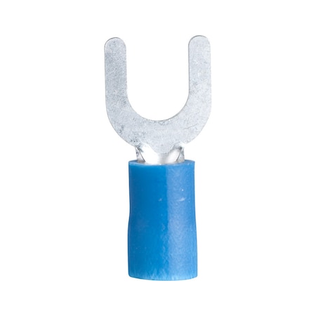 Gardner Bender Fork Terminal, #8 to #10 Stud Size, 14 AWG, 600/1,000 V, Vinyl Insulated, Blue 15-114